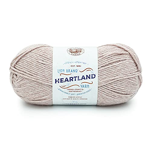 Lion Brand Heartland garn, kamgarn för stickning, virkning och hantverk, 1-pack, beige (Wolf Trap)