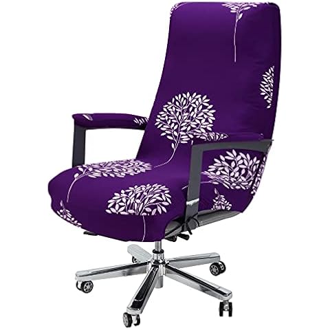 WOMACO Office Chair Covers, Stretch Computer Chair Cover with Armrest Covers, Universal Boss Chair Covers Modern Simplism Style High Back Chair Slipcover (Simple Love, Large) Cover