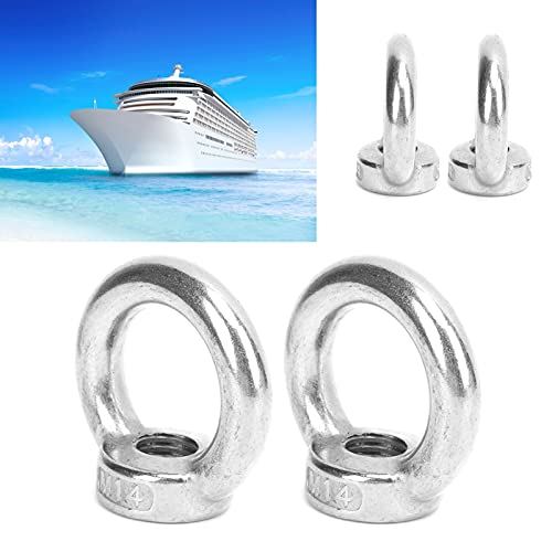 2 Stück Ringmuttern, Edelstahl Ringschrauben Mutter für Industrie Marineyachten Schnellboote (M14)