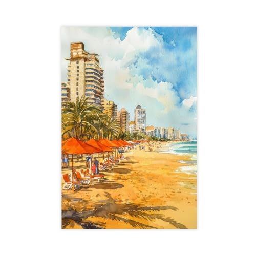IJODA Durban Watercolor Poster Wall Art South Africa Wall Decoration Poster Family Bar Restaurant Garage Cafe Art Sign Gift Unframe 20x30inch