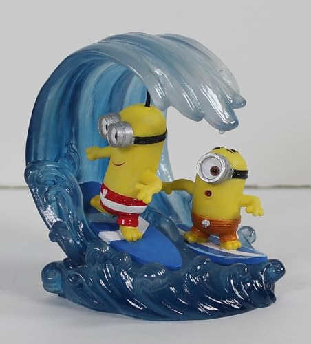 Image of Penn-Plax Minions Officially Licensed Aquarium Ornament - Kevin & Stuart Surfing - Safe for Freshwater and Saltwater Fish Tanks - Small