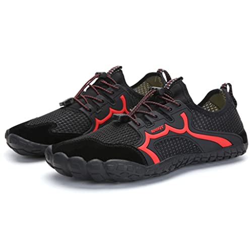 N/A Men Shoes Outdoor Quick-Drying Water Shoes Women Lightweight Breathable Barefoot Beach Shoes Upstream Shoes (Color : Red, Size : 43) #TOP19