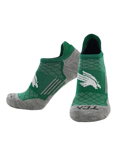 North Texas Mean Green No Show Tab Socks | Men’s & Women’s Running Golf Performance Ankle Socks | NCAA Licensed Gear (Medium)