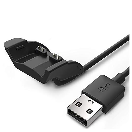 TUSITA Cargador para Garmin Vivosmart HR HR+,Approach X40 - Cable de Carga USB 100cm Pinza de la Base - rastreador de Ejercicios Accesorios (1-Pack)