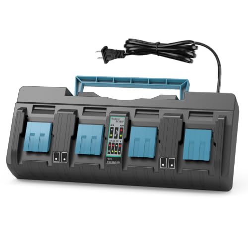 Powilling �݊� �}�L�^ 4���[�d��DC18SF 18V/14.4V�Ή� BL1815N BL1820B BL1830B BL1860B BL1415N BL1430 BL1460B�Ȃ� 4�����ɏ[�d�\ �݊� �}�L�^ �[�d��