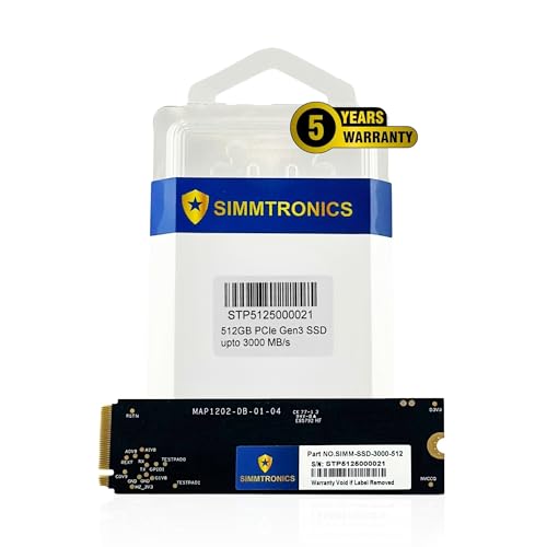Simmtronics 512GB PCIe 3.0 NVMe M.2 SSD | ő3500/3000MB/b̓ǂݎ/| DRAMLbV & 3D TLC NAND | \bhXe[ghCu | m[gp\RƃfXNgbvɑ
