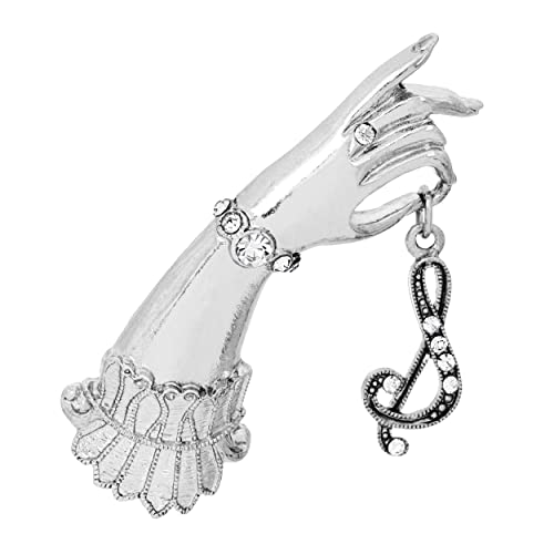 1928 Jewelry Belle Epoch Victorian Hand Model European Crystal Initial Pin, Perfect For Dresses, Blazers & Coats, Vintage Style Clothing Accessory Made in USA