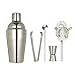 Juego de coctelera de 5 piezas Herramienta de barra Antideslizante Tetera de leche Juego de coctelería multifunción de plata Mezclador de vino Acero inoxidable (Color : Silver 550ml) (Silver 350ml)