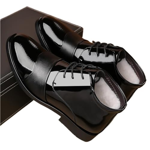 Men's Wide Width Winter Boots Slip-Resistant Thermal High Top Work Shoes for Business Commute Fleece Lined Leather Boots2