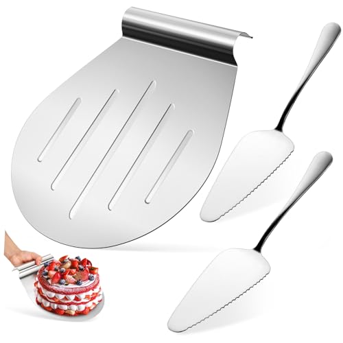 Alipis 2 Piezas De Soporte Para Pasteles De Acero Inoxidable Elevador De Pasteles Espátula Para Pizza Bandeja Para Servir Bandeja De Transferencia Para Pizza Espátula Para Tartas