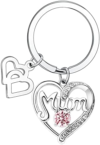 BESPMOSP Mum Keychain Mum Keyring from Daughter Son Mother's Day Gifts Heart Gifts Birthday Gifts For Mum Crystal Pendant Keyring