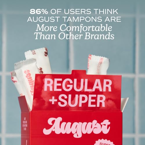 August Regular and Super Tampons - Easy-Glide Long Applicators - 36-Pack (18 + 18) 100% Organic Cotton Tampons for Women, Non-Toxic, Fragrance-Free, and Hypoallergenic - Image 3
