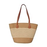 Kayiete Straw Beach Bag,Summer Beach Bag Tote Bag Large Size Straw Shoulder Bag with Zipper Perfect for women Summer Vacation(Light Color)