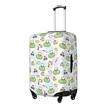 Juzkaqu Cute Face Frog Wear Chef Hat for Luggage Cover Washable Elasticated Suitcase Covers TSA Approved Stylish Dust and Scratch Resistant Case Protector for Kids and Adults