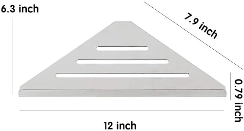 Miniatura 3 de Lavatory - Estante esquinero de acero inoxidable 304 para baño, montaje en pared, triangular, color negro
