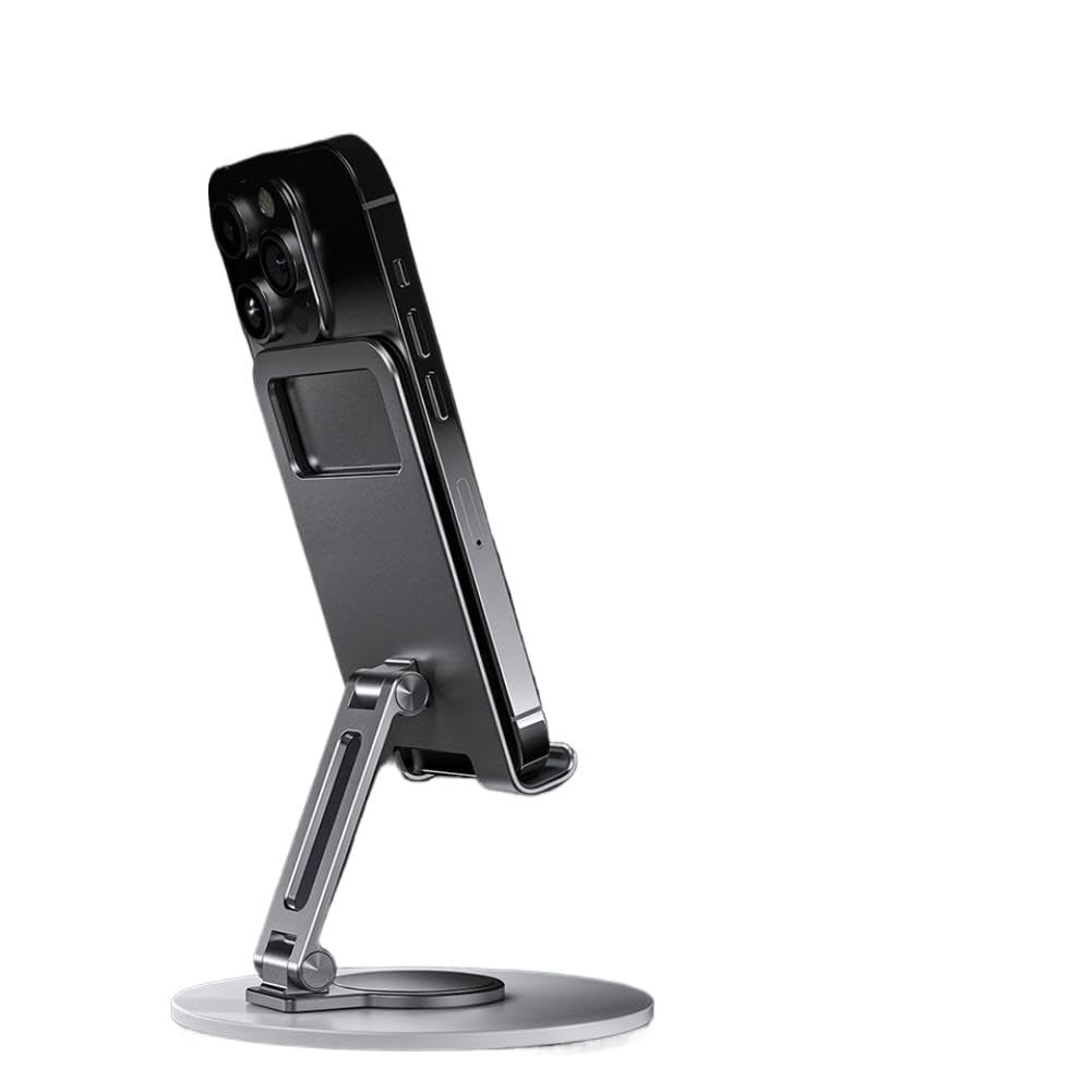 Supporto per Telefono e Tablet in Metallo Regolabile Girevole Pieghevole per Videochiamate