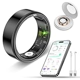 Smart Ring Health Tracker for Men Women-IP68 Waterproof Fitness Ring with Sleep Tracker/Heart Rate/Blood Oxygen/Steps/Distance/Calories,Air Gestures for iPhone and Android,No Subscription Fee,Black 7