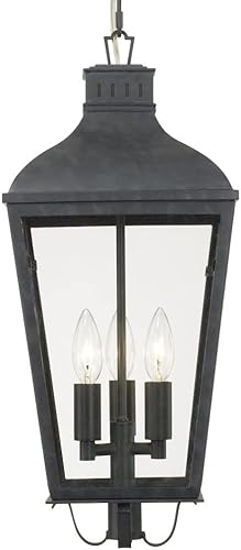 Miniatura 4 de Crystorama Dumont - Lámpara de araña de grafito para exteriores de 3 luces