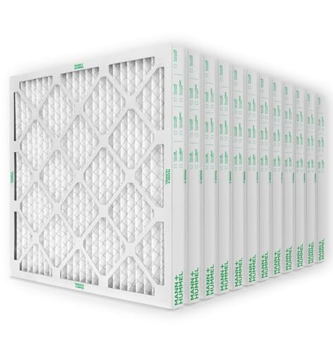 MANN+HUMMEL 20x24x2 MERV 8 Pleated 2 AC Furnace Air Filter. Case of 12