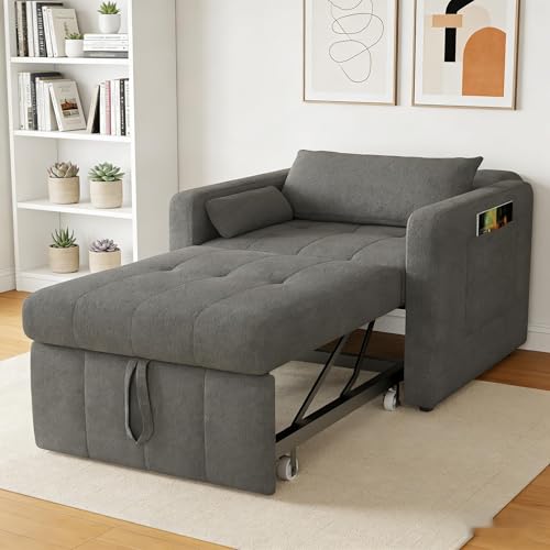 Materiali di alta qualità e design resistente: il divano pieghevole con funzione letto è realizzato in acciaio ad alta resistenza e dispone di un cuscino con sospensioni ondulate e una portata massima di 160 kg. Il rivestimento in ciniglia in combinazione con l'imbottitura in schiuma ad alta densità garantisce un comfort e una durata eccezionali ed è ideale per piccoli spazi o come divano pieghevole con funzione sleep