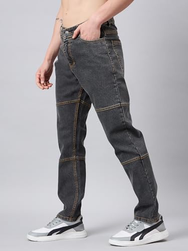 Image of STUDIO NEXX Men's Loose Fit Jeans | Stretchable | Jeans for Men | Contrast Stitch Jeans | Panelled Stitch