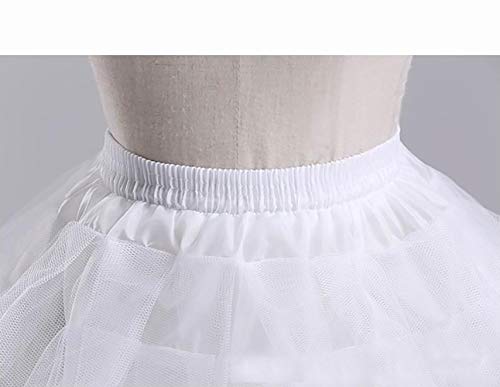 Girls Short Slips Hoopless Crinoline 3 Layered Net Flower Girl Petticoat Underskirt Elastic Waist KPT43