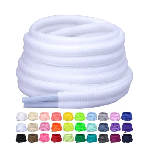 Image of 2 Pairs Oval Athletic Shoelaces 33 Colors 1 /4 inch Half Round Shoe Laces for Sneakers