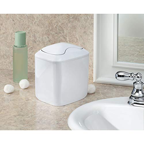 Idesign Una Vanity Countertop Wastebasket Trash Can - White #TOP9