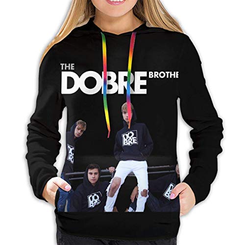 Dobre Brothers Damen-Kapuzenpullover, 3D-Druck, schnelltrocknend Gr. XXL, Schwarz