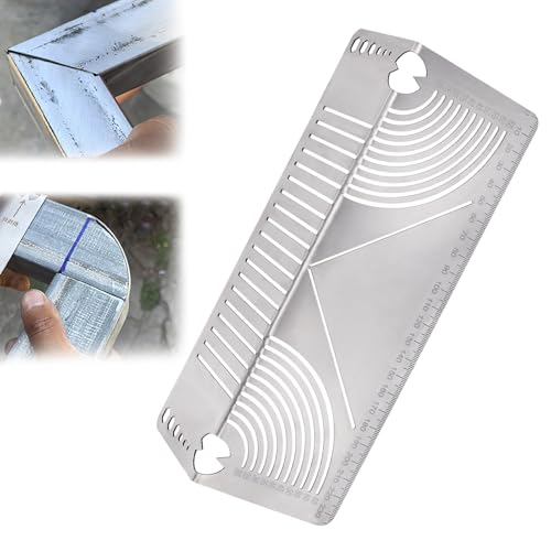 Winkel und Bogenmarkierungswerkzeug, Linear Arc Dual purpose Scriber, Precision Paralleles Linien-Zeichenwerkzeug, Quadratische Stahlrohrverschraubung Rohrschneideführung (S: 20-65mm)