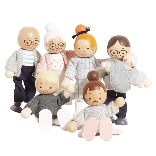 Set de poupées pour maison de poupée en bois idée cadeau enfant