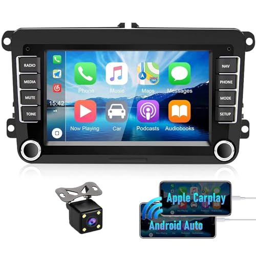 CAMECHO 1+32G Android 13 Car Stereo for VW Polo Golf 5 6 Passat Caddy T5 Tiguan with Wireless Carplay Android Auto, 7 Inch Touch Screen Bluetooth 2Din with Backup Camera Sat Nav WIFI FM RDS HiFi