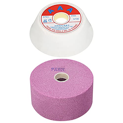 sourcing map 4-Inch Flaring Cup Grinding Wheel 80 Grits White, Pink Aluminum Oxide Surface Grinding Ceramic Tool