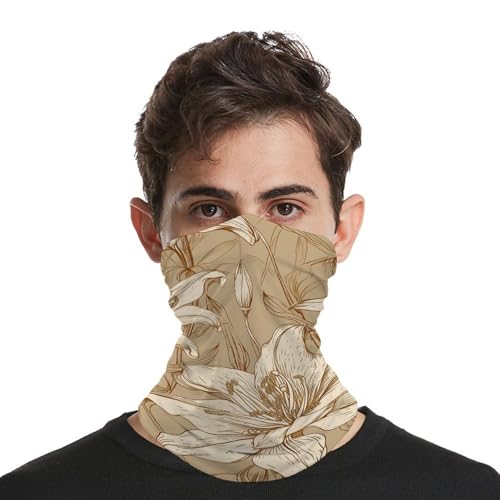 Mascarilla Beige con Dibujo Lineal para Clima Frío, Cuello Tubular, Pañuelo Cortaviento para Hombre y Mujer, Balaclava Elástica para Motocicleta, Ciclismo, Esquí y Más miniatura 4