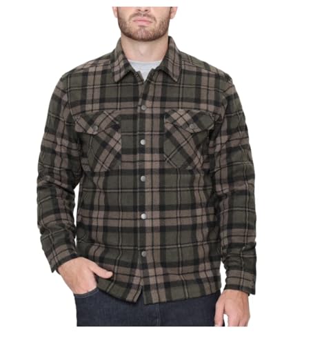 The B.C. Clothing Co. Heritage Men's Textured Flannel Shirt (US, Alpha, Large, Regular, Regular, Green)