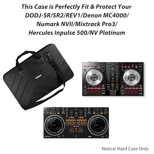 Image of DJ Case - 22.8 inchx14.6 inchx3.5 inch - Fits Pioneer DJ Controller DDJ-SR /SR2 /REV1 /Denon MC4000 /Numark NVII /Mixtrack Pro3 /Hercules Inpulse 500 /NV Platinum - Hard Shell Traveling Case - For DJ Equipment
