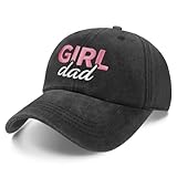 XIAOSLMP Girl Dad Hat Fathers Day or Birthday Gifts from Son, Daughter, Wife, Girl Dad Gifts Embroidery Adjustable Cotton Baseball Cap Black