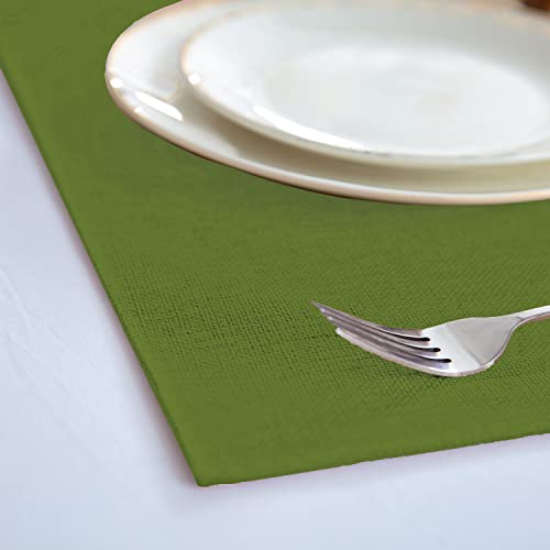 Rinpon Cloth Placemats Set Of 8, Linen Type Fabric Placemats Machine Washable Placemats Heat Resistant Placemats Wrinkle Free Thick Polyester Kitchen Place Mats For Dining Table (Green) #TOP6