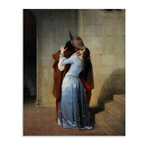 Toile Le Baiser par Francesco Hayez | Peinture huile impression affiche déco 105x80cm