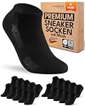 sockenkauf24 – Sneaker Socken Damen 35-38 Schwarz Baumwolle 10 Paar Atmungs