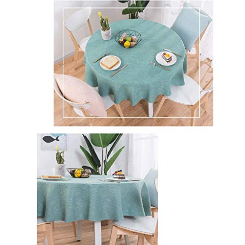 Nappe ronde en coton et lin fraîche pour table basse de salon - 3