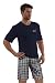 Produktbild e.VIP® Herren Schlafanzug Chris S 325A Kurzarm Kurze Hose Reine Baumwolle in Farbe Marine in Größe M