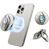nediea Fidget Spinner Magnetic Cell Phone Ring Holder, Metal Phone Grip for Magsafe, 360 Degree Rotation Finger Ring Stand, Cell Phone Kickstand for iPhone 16/15/14/13/12/Smartphones (Snow)