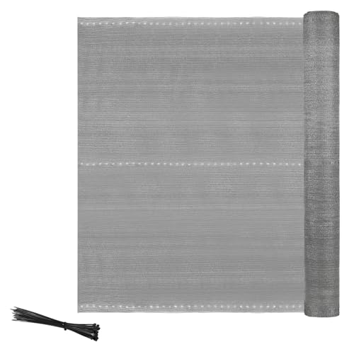 Filet d'ombrage 1,8x20m anthracite brise-vue occultant avec serre-câbles - 2