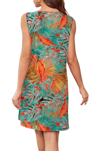 Image of BKRIVE Womens Lightweight Sleeveless Summer Dresses | Lace Yoke Neckline, Figure-Flattering for All Shapes - Ideal Beach Cover-Up & Hot-Weather Travel Essential