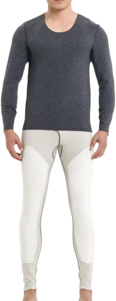 HSQSMWJ Men Elastic Soft Fleece Lined Base Layer Set Thermal Underwear for Skiing Hiking Camping