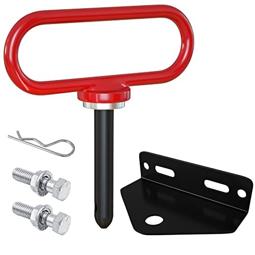 Towing Hitch Kit - Magnetic Hitch Pin And Zero Turn Mower Trailer Hitch, Universal Heavy Duty Lawn Mower Trailer Hitch & Strong Neodymium Magnet Trailer Gate Pin 1/2 Inch (Combo Pack), Red+Black #TOP19