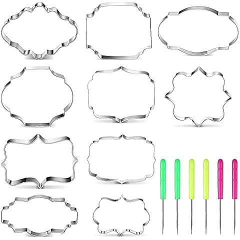 Geiserailie 10 Pieces Plaque Frame Cookie Cutter Cover