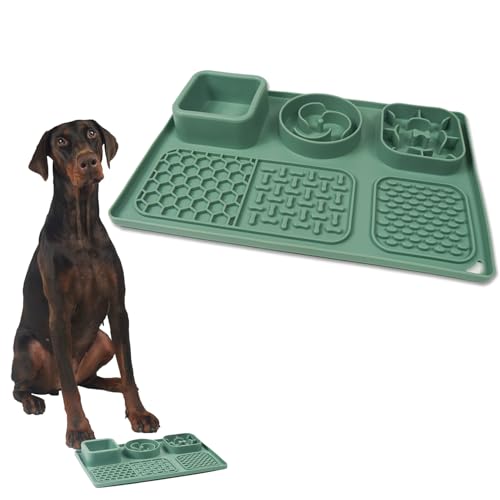 BIG DAWG® Slow Feeder Dog Mat, Large Silicone Licking Tray with Spiky Texture, Anti-Slip base, Anxiety Relief and Boredom Reduction, Dishwasher Safe (SLOW FEEDER TRAY MAT)