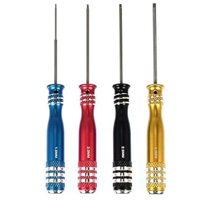 KEKEYANG 4Pc 1.5mm 2.0mm 2.5mm 3.0mm Metric Hex Key Set Hexagon Screwdriver Wrench Tool/Aluminum Handles Tools